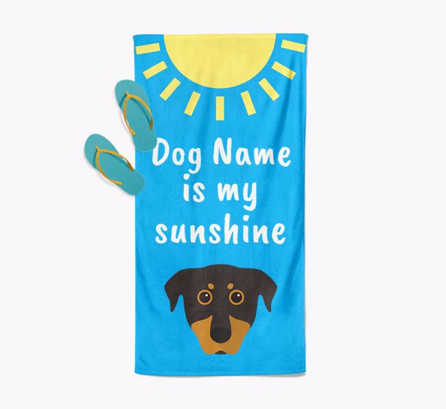 Personalised Pool Towel '{dogsName} is my Sunshine'